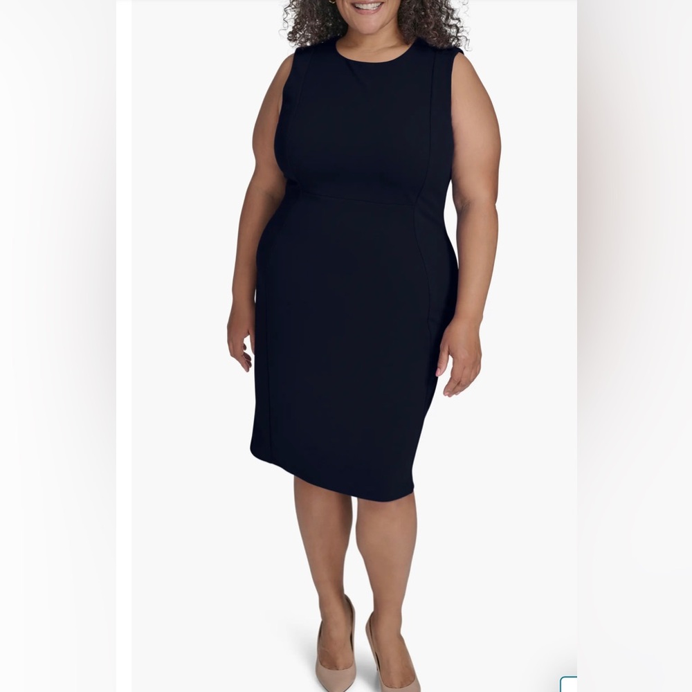 Calvin Klein Navy Sheath Midi Dress size 8